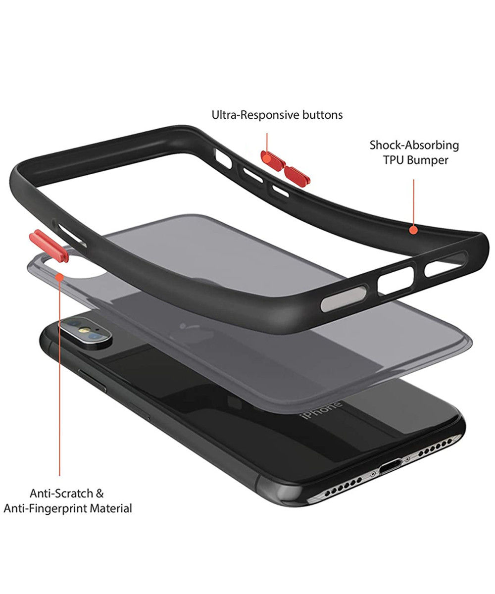 Apple iPhone SE (2020) / 8 / 7 Hoesje Transparant Hybride Zwart afbeelding 3