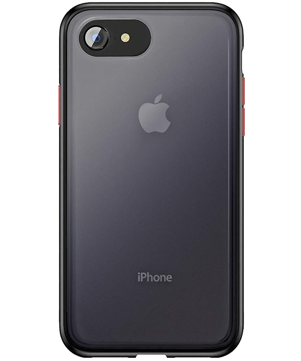 Apple iPhone SE (2020) / 8 / 7 Hoesje Transparant Hybride Zwart afbeelding 2