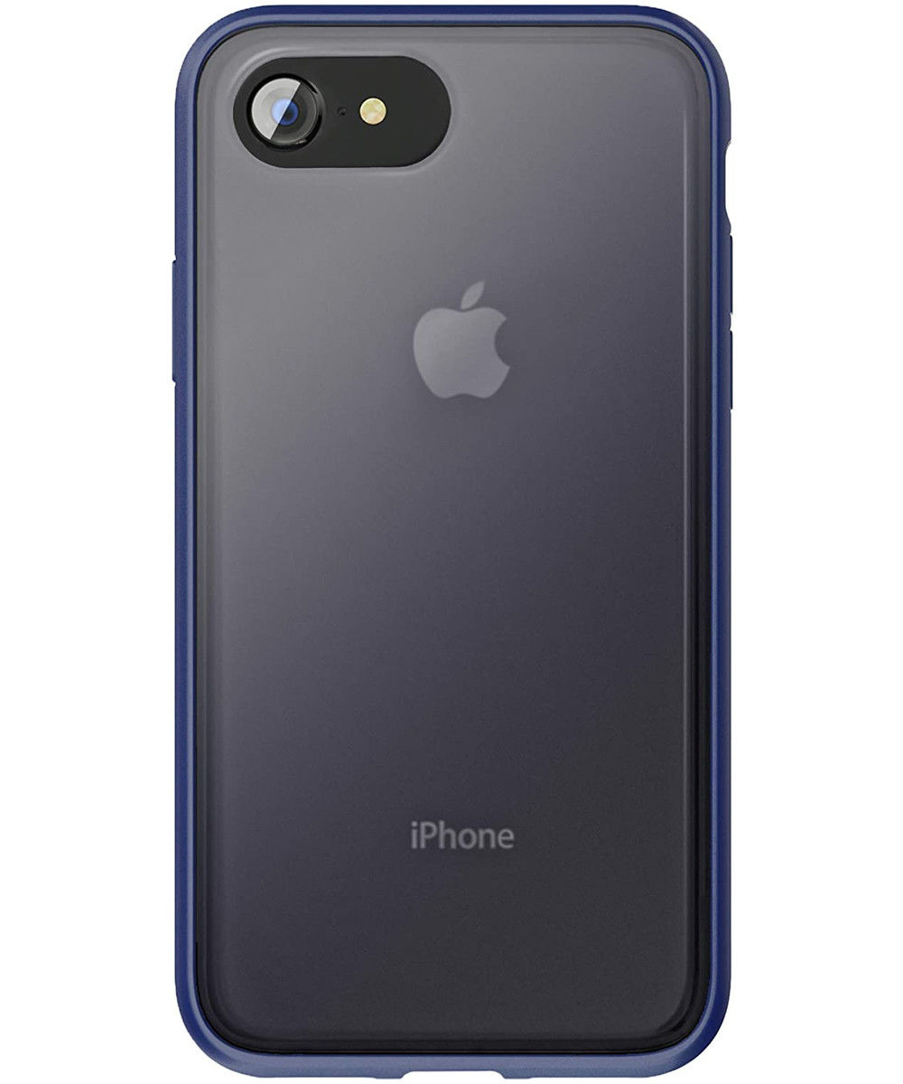 iPhone SE (2020/2022) / 8 / 7 Hoesje Transparant Hybride Zwart/Blauw afbeelding 2