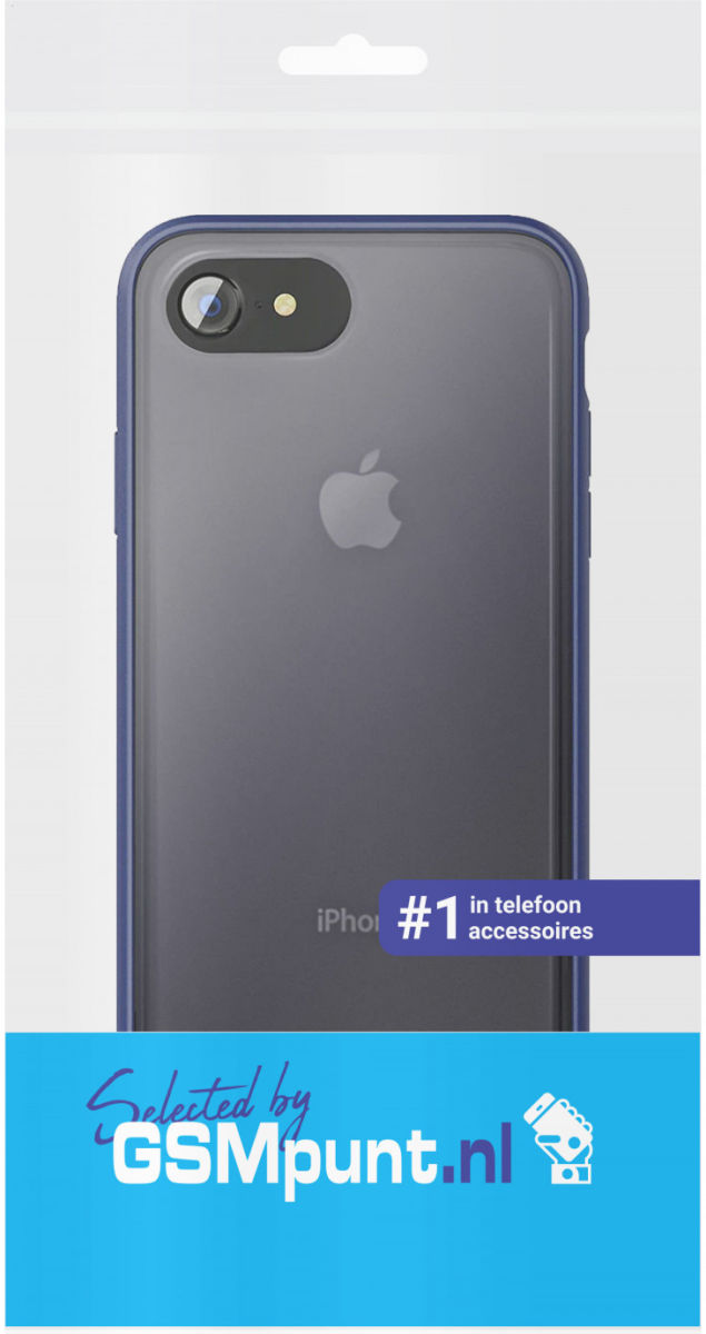 iPhone SE (2020/2022) / 8 / 7 Hoesje Transparant Hybride Zwart/Blauw afbeelding 3