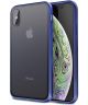 Apple iPhone XS / X Hoesje Transparant Hybride Back Cover Zwart/Blauw