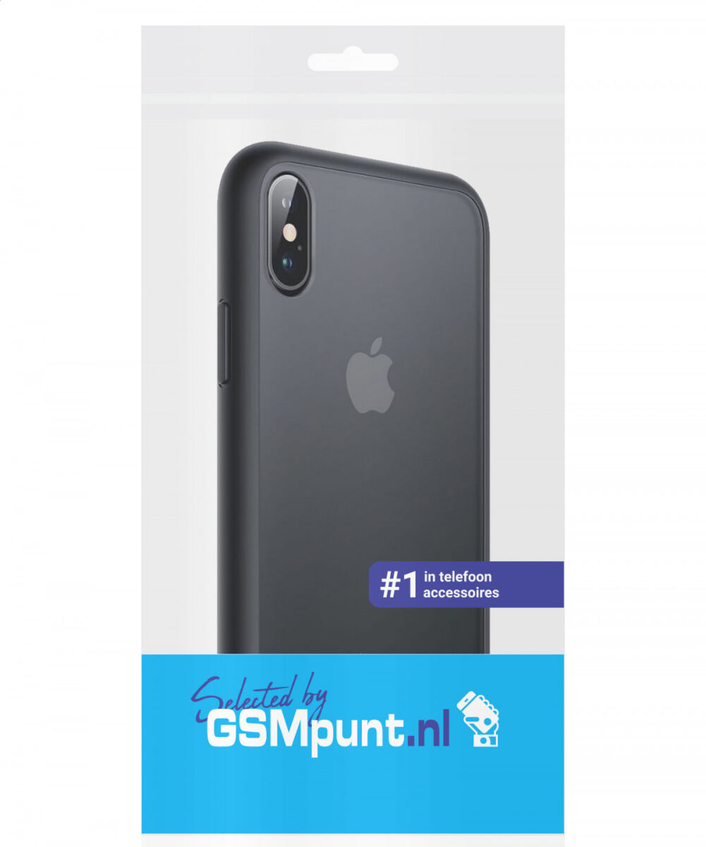 Gepensioneerde Tienerjaren Snel Apple iPhone XS / X Hoesje Transparant Hybride Back Cover Zwart | GSMpunt.nl