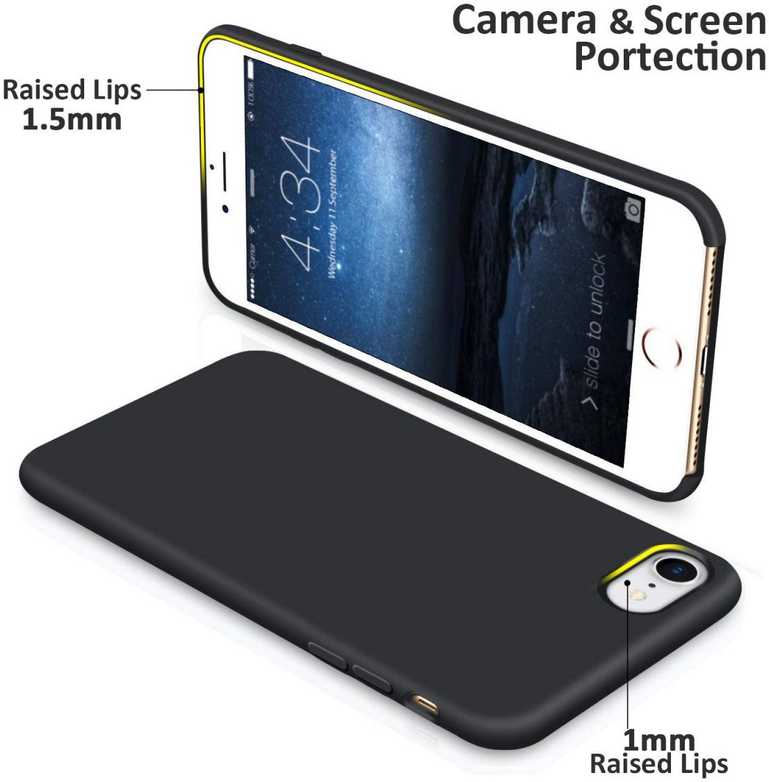 Apple iPhone 7/8 Siliconenhoesje Zwart afbeelding 5