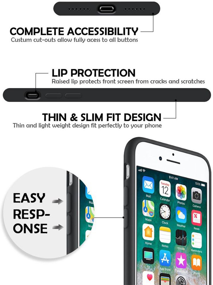 Apple iPhone 7/8 Siliconenhoesje Zwart afbeelding 6