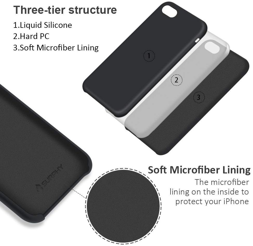 Apple iPhone 7/8 Siliconenhoesje Zwart afbeelding 7