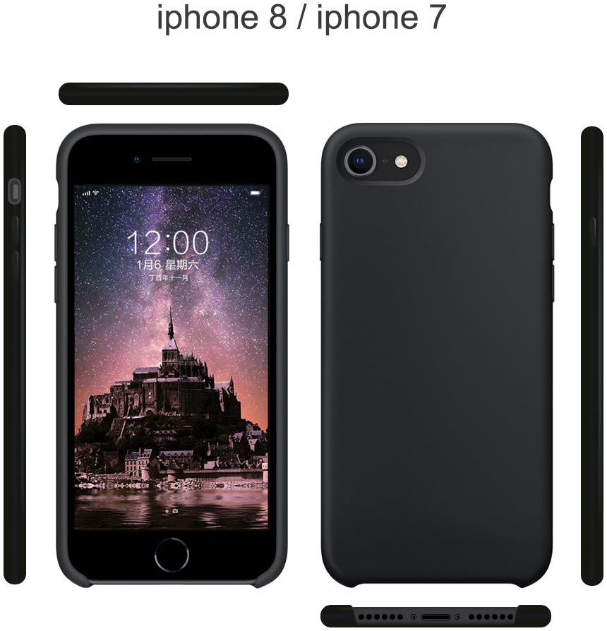 Apple iPhone 7/8 Siliconenhoesje Zwart afbeelding 8