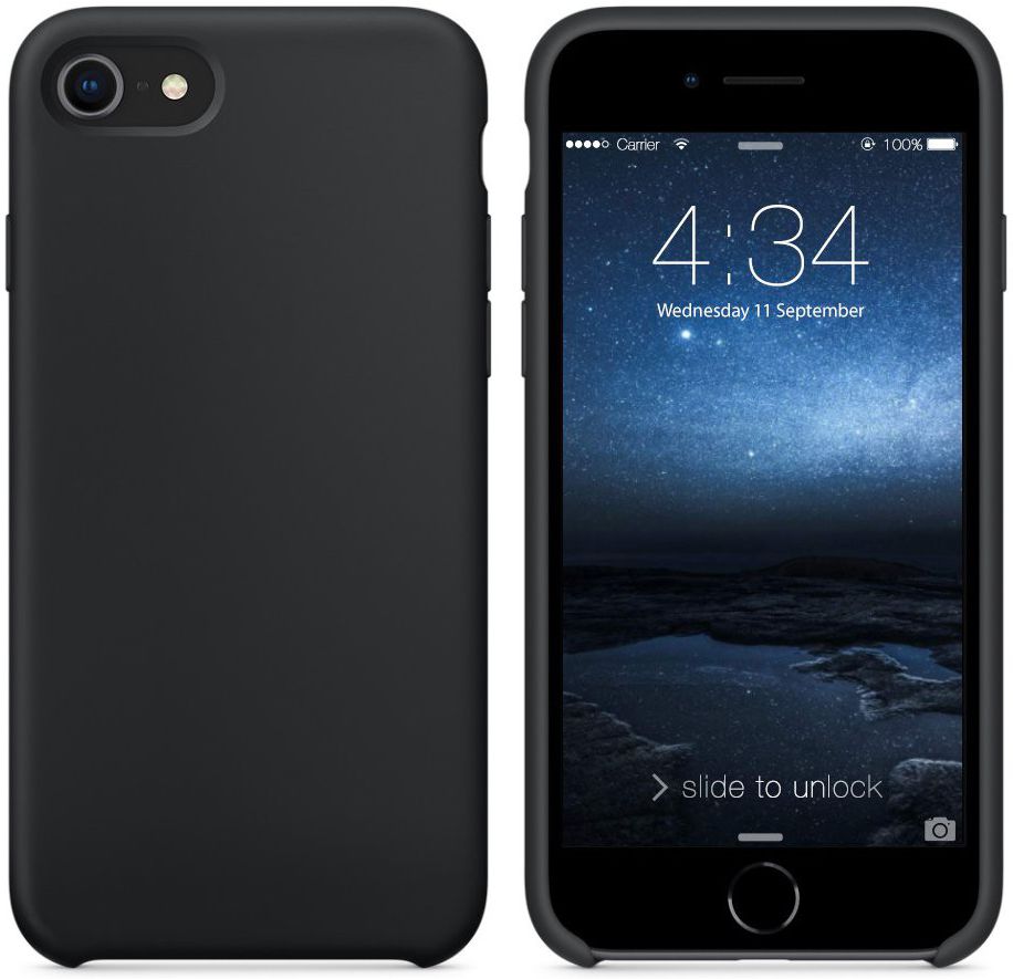 Apple iPhone 7/8 Siliconenhoesje Zwart afbeelding 10
