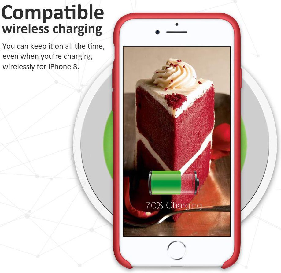 Apple iPhone 7/8 Siliconenhoesje Rood afbeelding 8