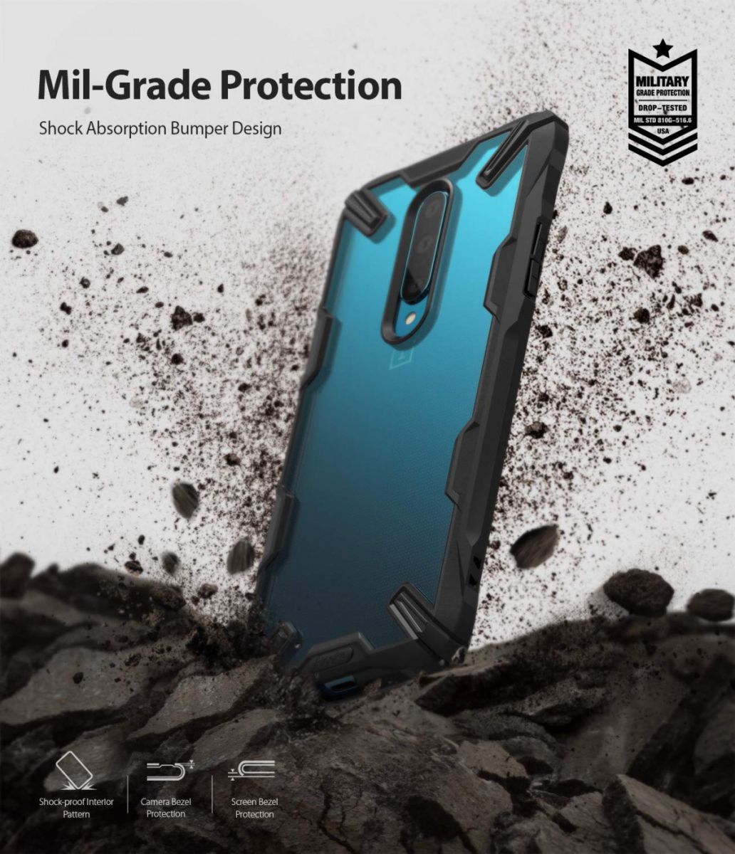 Ringke Fusion X OnePlus 7 Pro Hoesje Zwart afbeelding 2