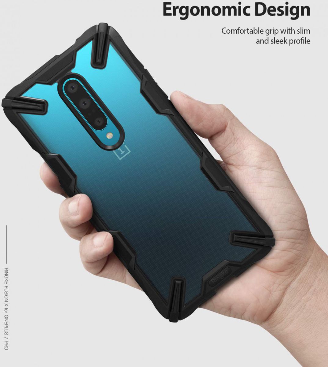 Ringke Fusion X OnePlus 7 Pro Hoesje Zwart afbeelding 5