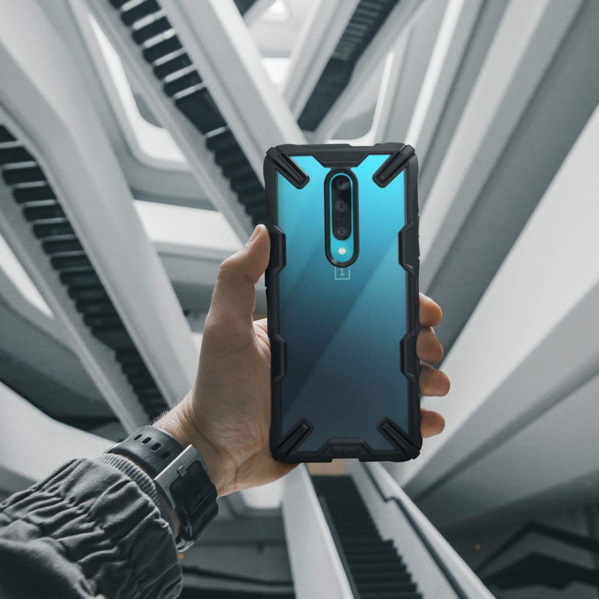 Ringke Fusion X OnePlus 7 Pro Hoesje Zwart afbeelding 9