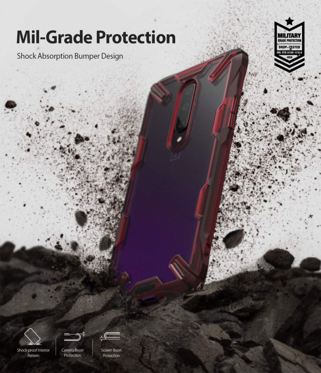 Ringke Fusion X OnePlus 7 Pro Hoesje Rood afbeelding 2