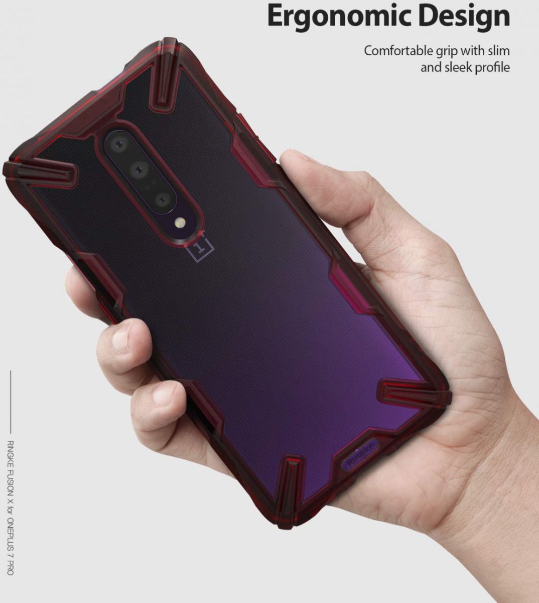 Ringke Fusion X OnePlus 7 Pro Hoesje Rood afbeelding 5