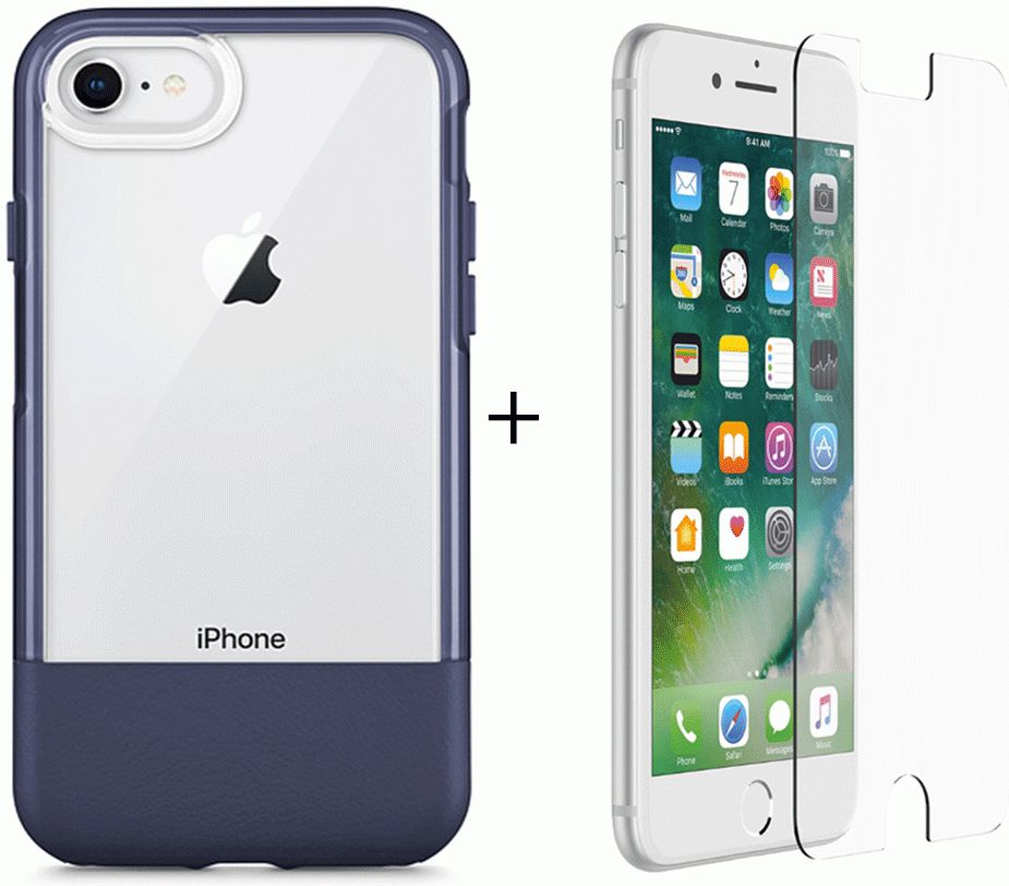 Otterbox Duo Case iPhone 7 / 8 Hoesje + Alpha Glass Navy Blue afbeelding 1