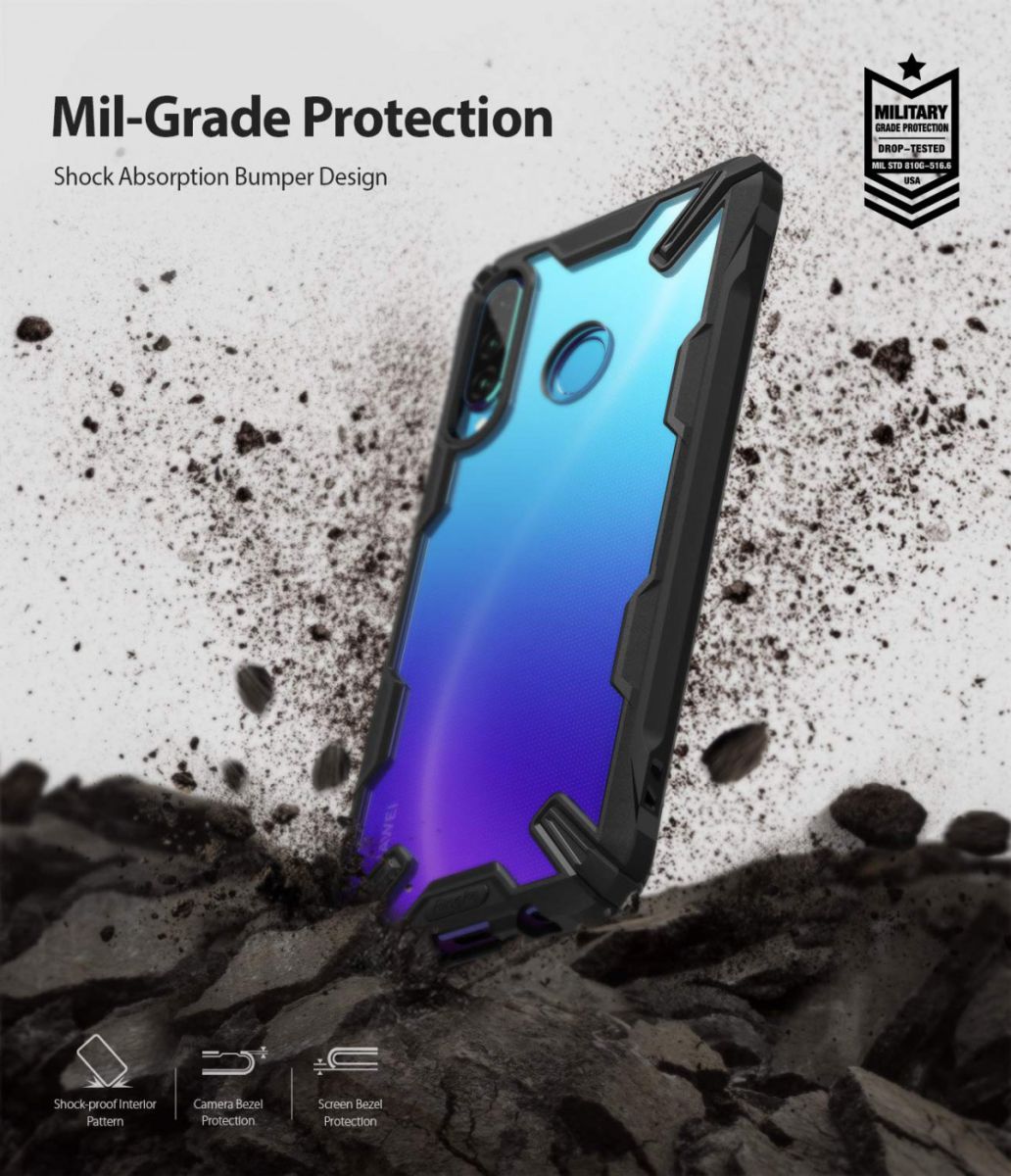 Ringke Fusion X Huawei P30 Lite Hoesje Zwart afbeelding 2