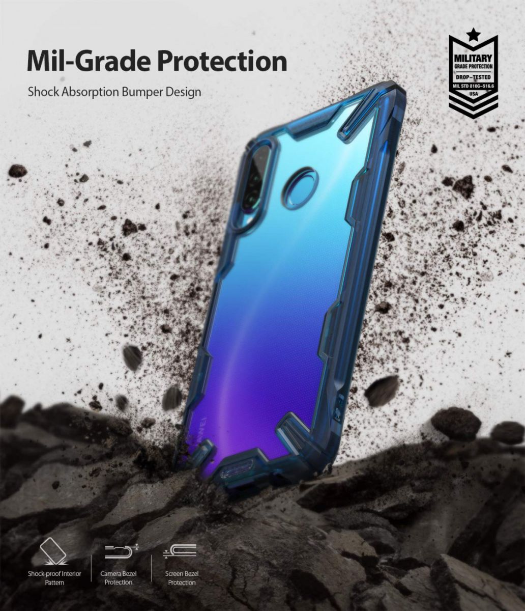 Ringke Fusion X Huawei P30 Lite Hoesje Blauw afbeelding 2
