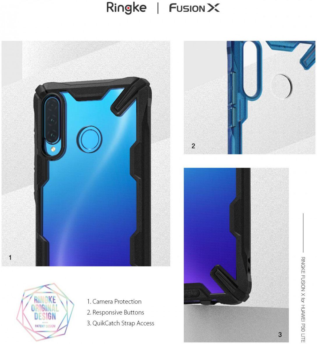 Ringke Fusion X Huawei P30 Lite Hoesje Blauw afbeelding 5