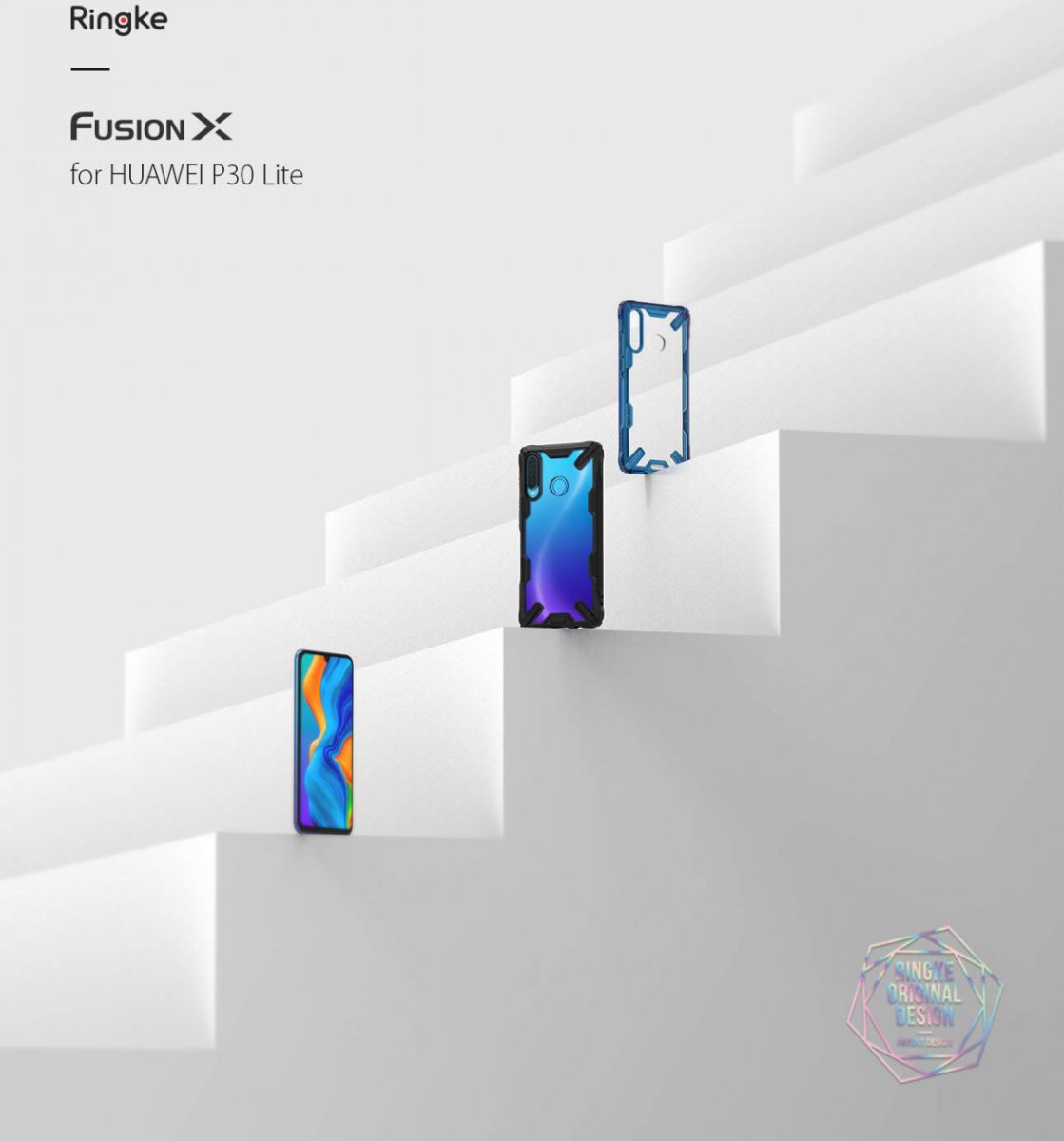Ringke Fusion X Huawei P30 Lite Hoesje Blauw afbeelding 6