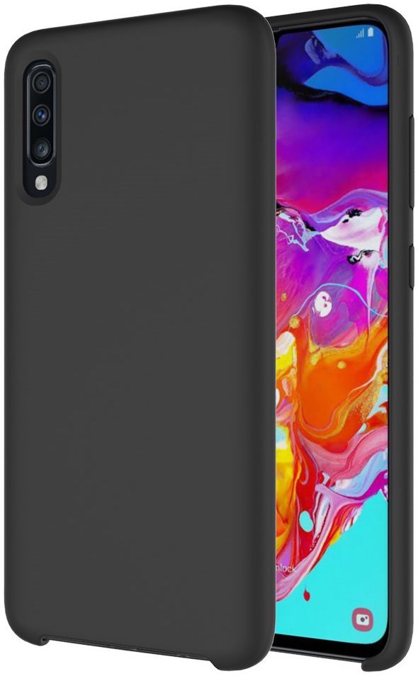 Samsung Galaxy A70 Siliconen Hoesje Zwart afbeelding 1