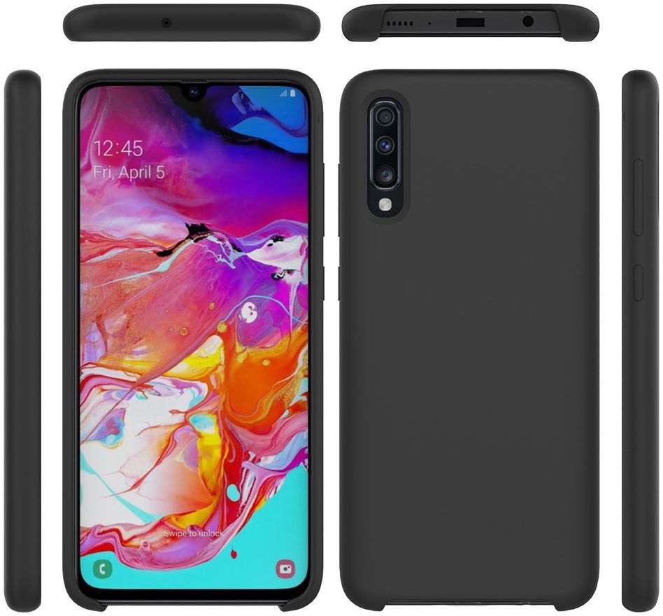 Samsung Galaxy A70 Siliconen Hoesje Zwart afbeelding 6