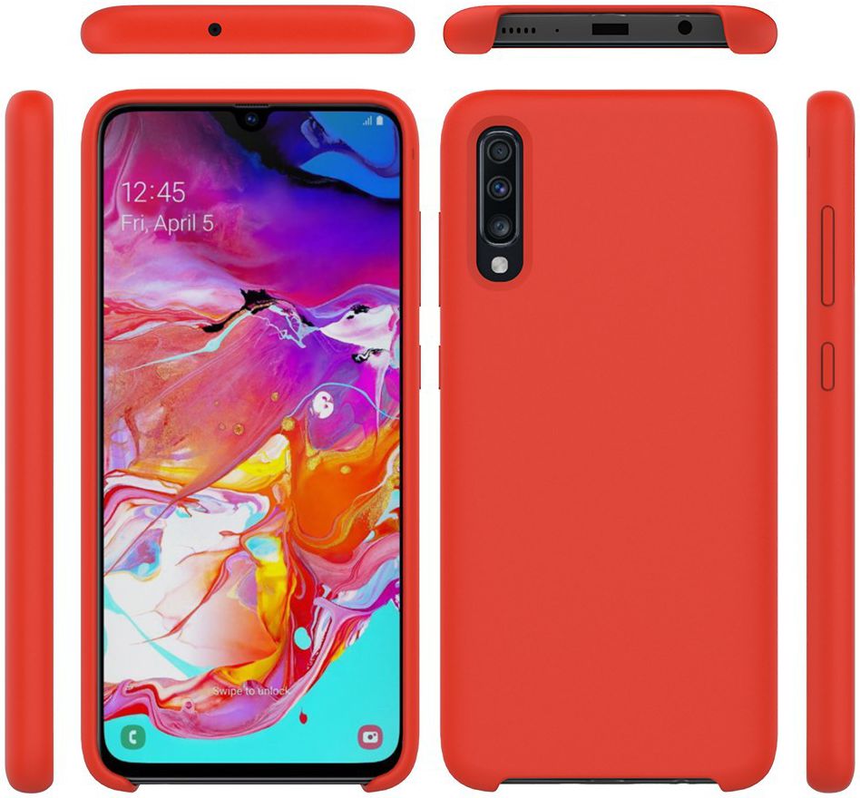 Samsung Galaxy A70 Siliconen Hoesje Rood afbeelding 6
