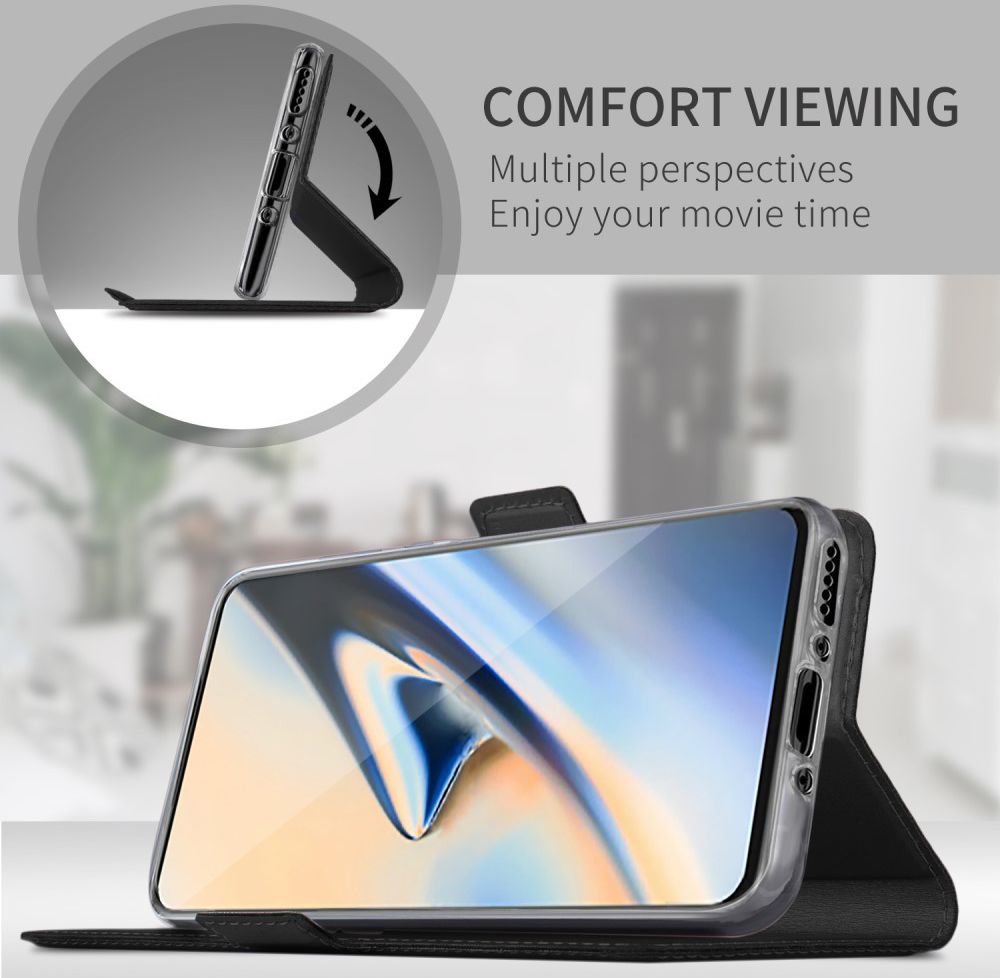 OnePlus 7 Pro Luxe Portemonnee Hoesje Zwart afbeelding 5