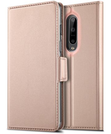 OnePlus 7 Pro Luxe Portemonnee Hoesje Roze Hoesjes