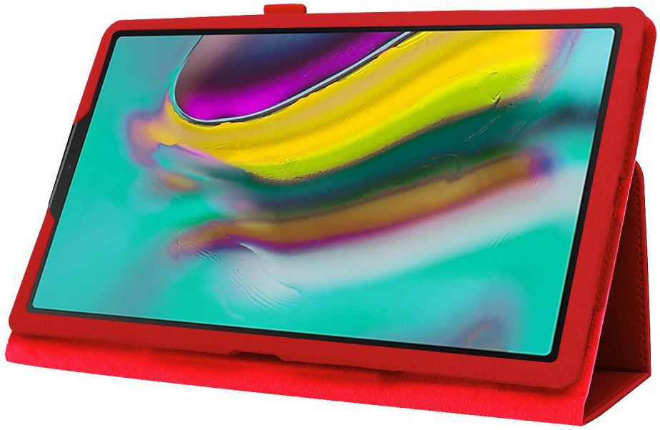 Samsung Galaxy Tab A 10.1 (2019) Two-Fold Book Hoes Rood afbeelding 4