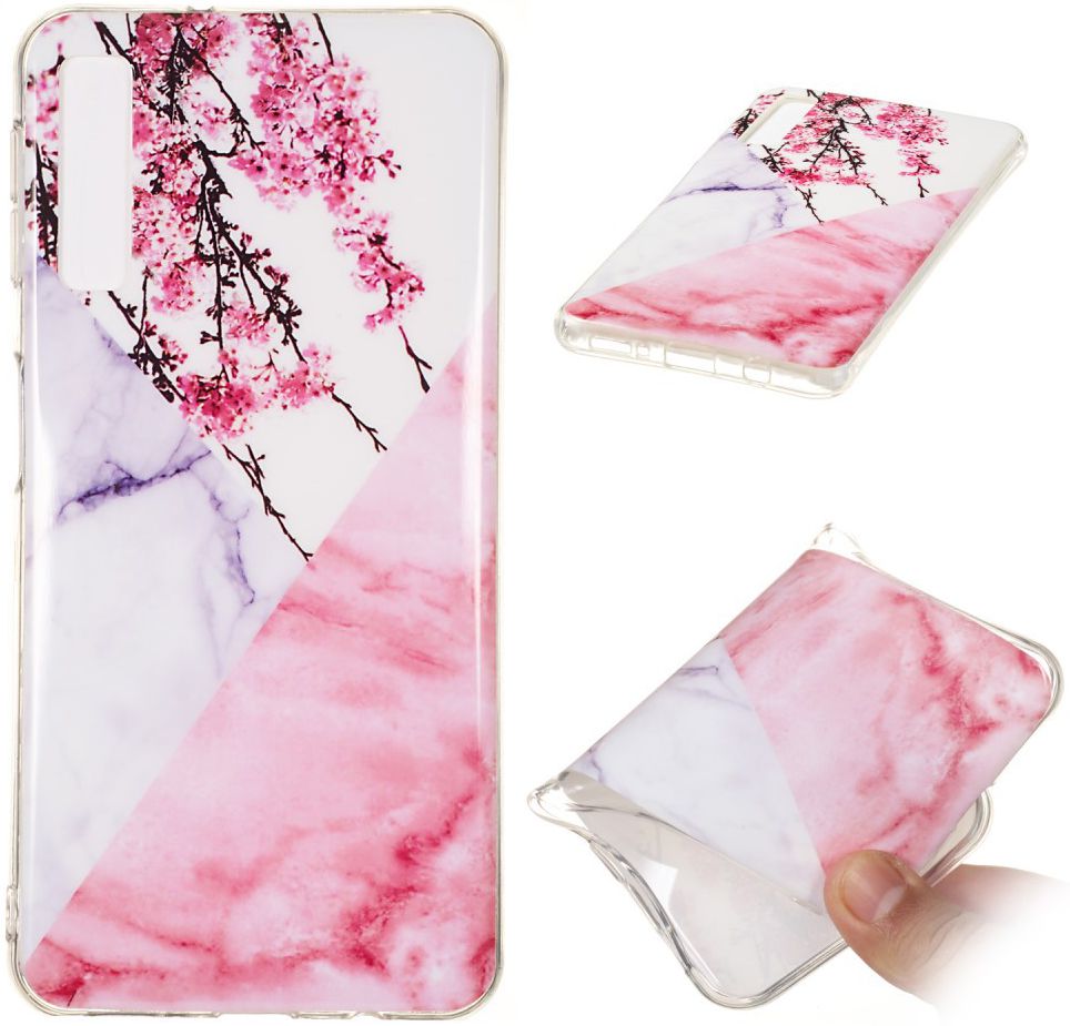Samsung Galaxy A7 (2018) TPU Back Cover met Marmer Print Blossom afbeelding 4