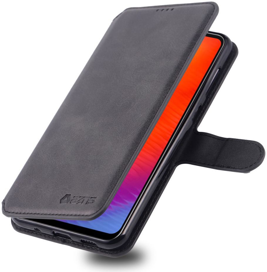 AZNS Samsung Galaxy A40 Portemonnee Stand Hoesje Zwart afbeelding 1
