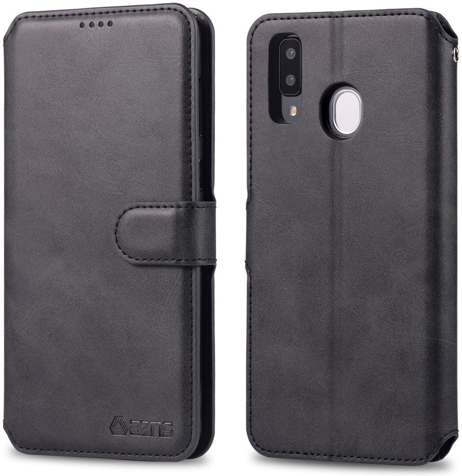 AZNS Samsung Galaxy A40 Portemonnee Stand Hoesje Zwart afbeelding 2