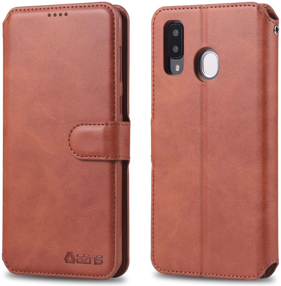 AZNS Samsung Galaxy A40 Portemonnee Stand Hoesje Bruin afbeelding 3