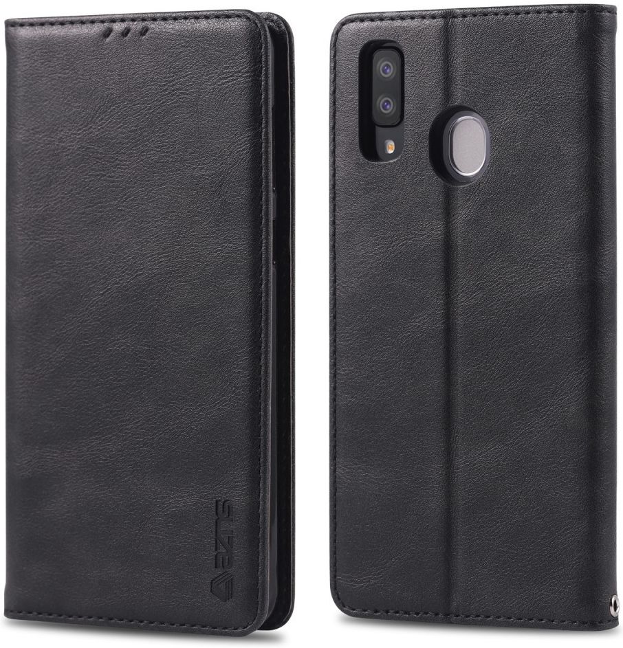 AZNS Retro Samsung Galaxy A40 Portemonnee Stand Hoesje Zwart afbeelding 2