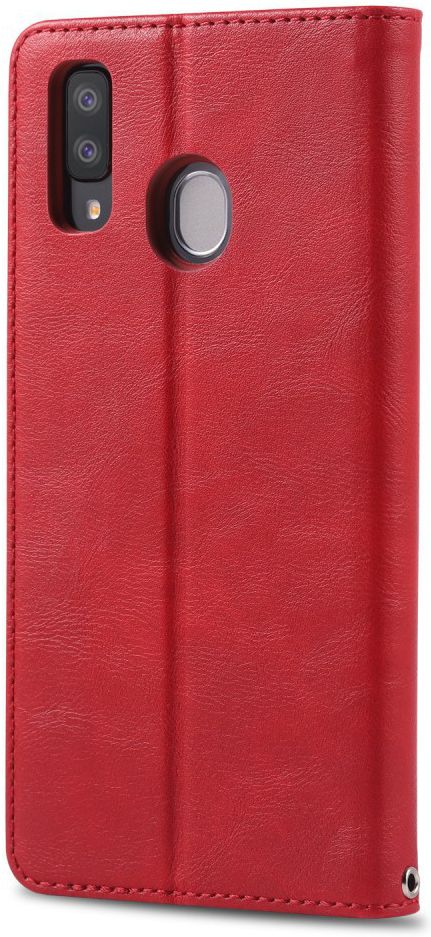 AZNS Retro Samsung Galaxy A40 Portemonnee Stand Hoesje Rood afbeelding 4