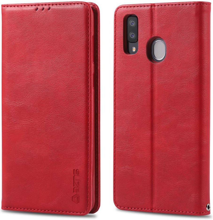 AZNS Retro Samsung Galaxy A40 Portemonnee Stand Hoesje Rood afbeelding 2