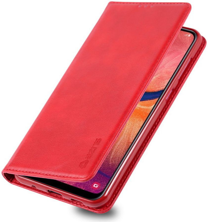 AZNS Retro Samsung Galaxy A40 Portemonnee Stand Hoesje Rood afbeelding 1