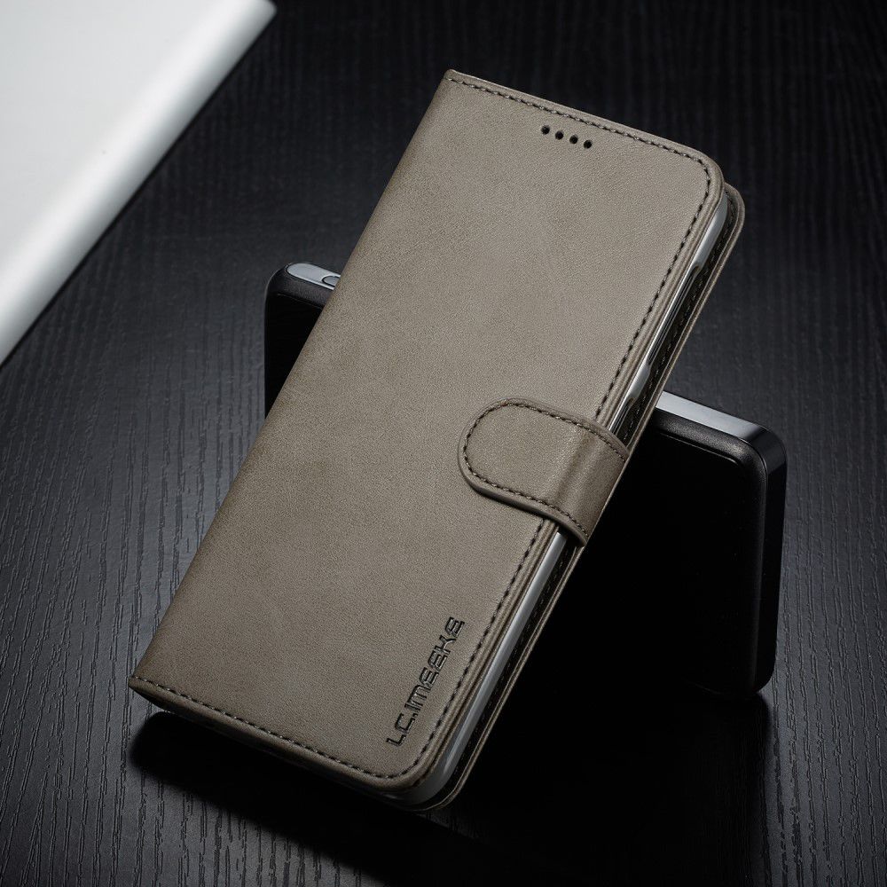 Samsung Galaxy A10 Stijlvol Vintage Portemonnee Bookcase Hoesje Grijs afbeelding 5