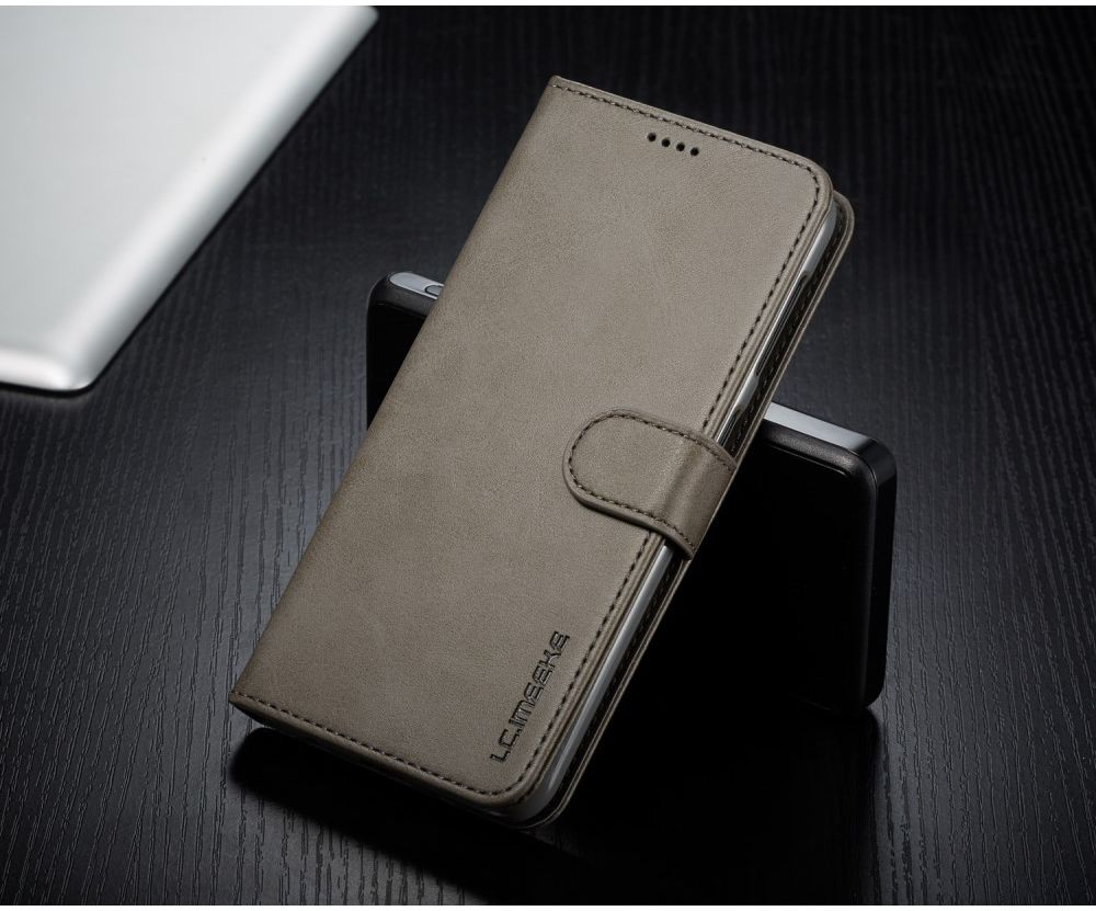 Samsung Galaxy A10 Stijlvol Vintage Portemonnee Bookcase Hoesje Grijs afbeelding 7