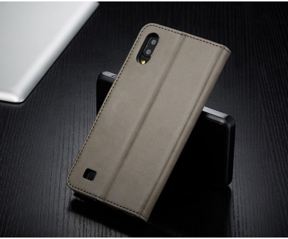 Samsung Galaxy A10 Stijlvol Vintage Portemonnee Bookcase Hoesje Grijs afbeelding 8