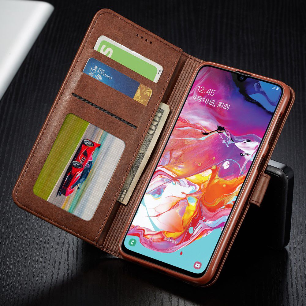 Samsung Galaxy A10 Stijlvol Vintage Portemonnee Hoesje Donkerbruin afbeelding 11
