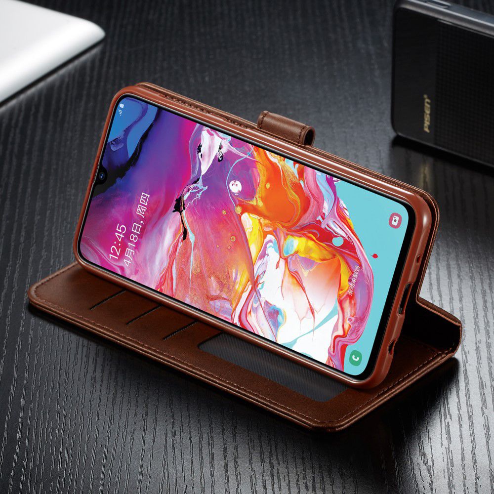 Samsung Galaxy A10 Stijlvol Vintage Portemonnee Hoesje Donkerbruin afbeelding 12