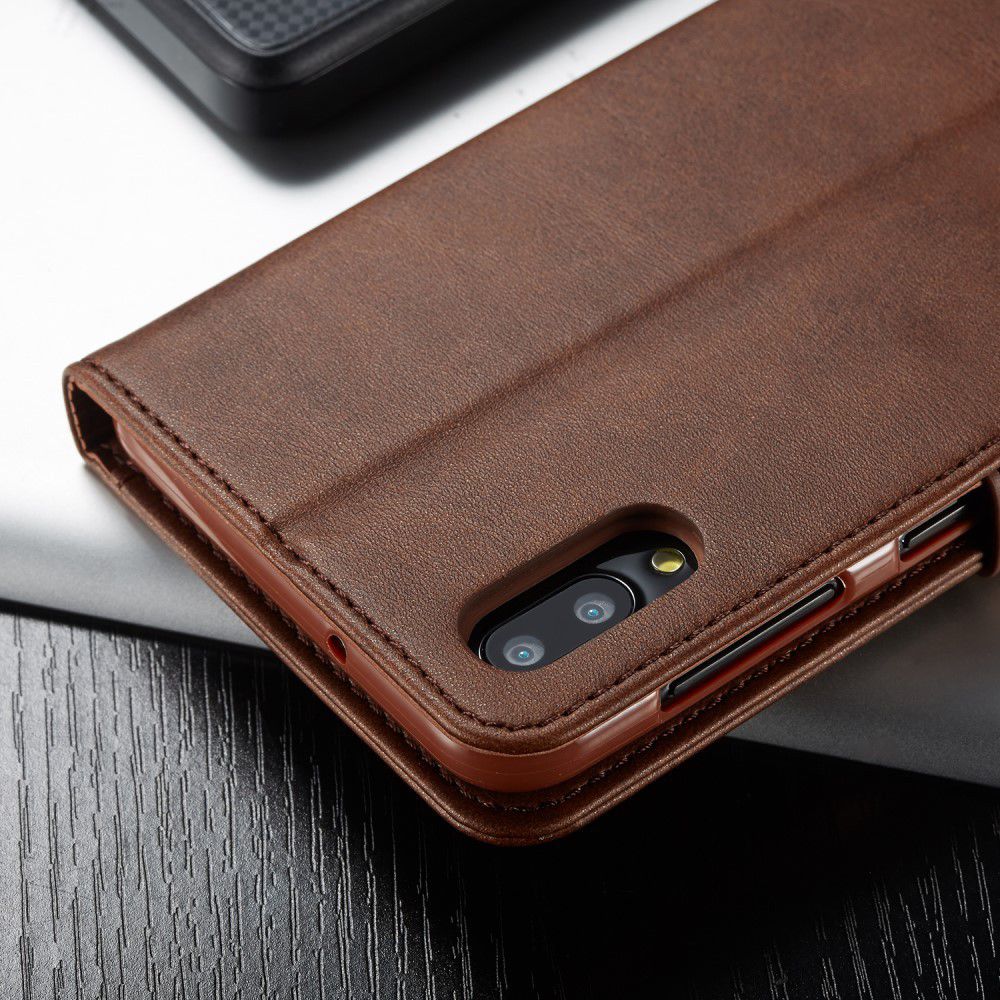 Samsung Galaxy A10 Stijlvol Vintage Portemonnee Hoesje Donkerbruin afbeelding 15