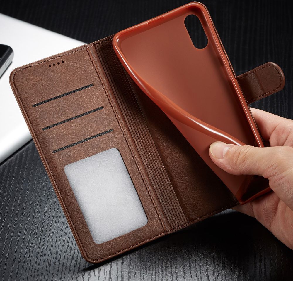 Samsung Galaxy A10 Stijlvol Vintage Portemonnee Hoesje Donkerbruin afbeelding 16