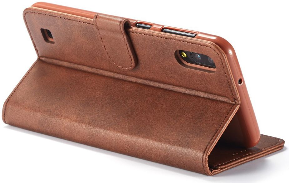 Samsung Galaxy A10 Stijlvol Vintage Portemonnee Hoesje Donkerbruin afbeelding 8