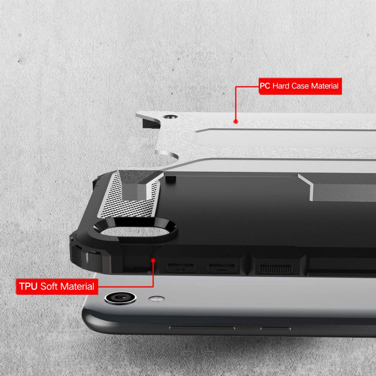Huawei Y5 (2019) Hybride Hoesje Zwart afbeelding 3