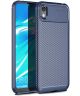 Huawei Y5 (2019) Siliconen Carbon Hoesje Blauw