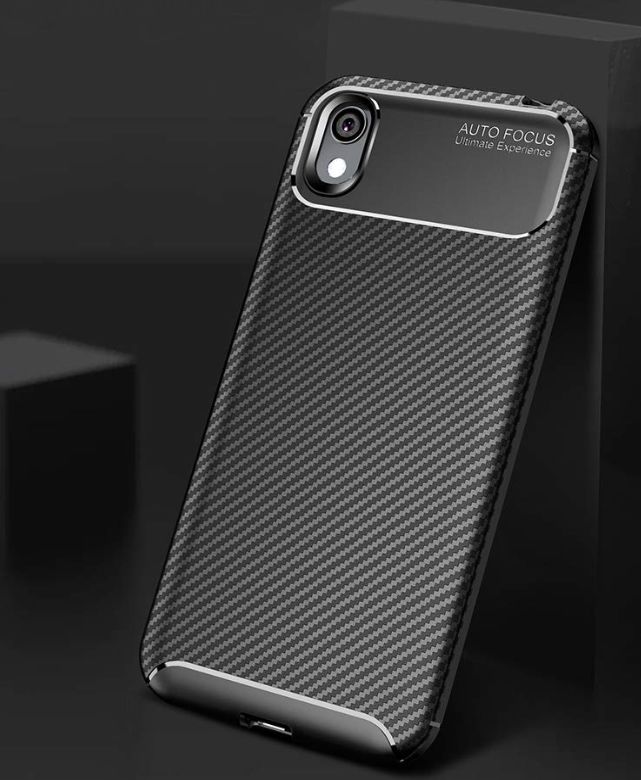 Huawei Y5 (2019) Siliconen Carbon Hoesje Blauw afbeelding 4