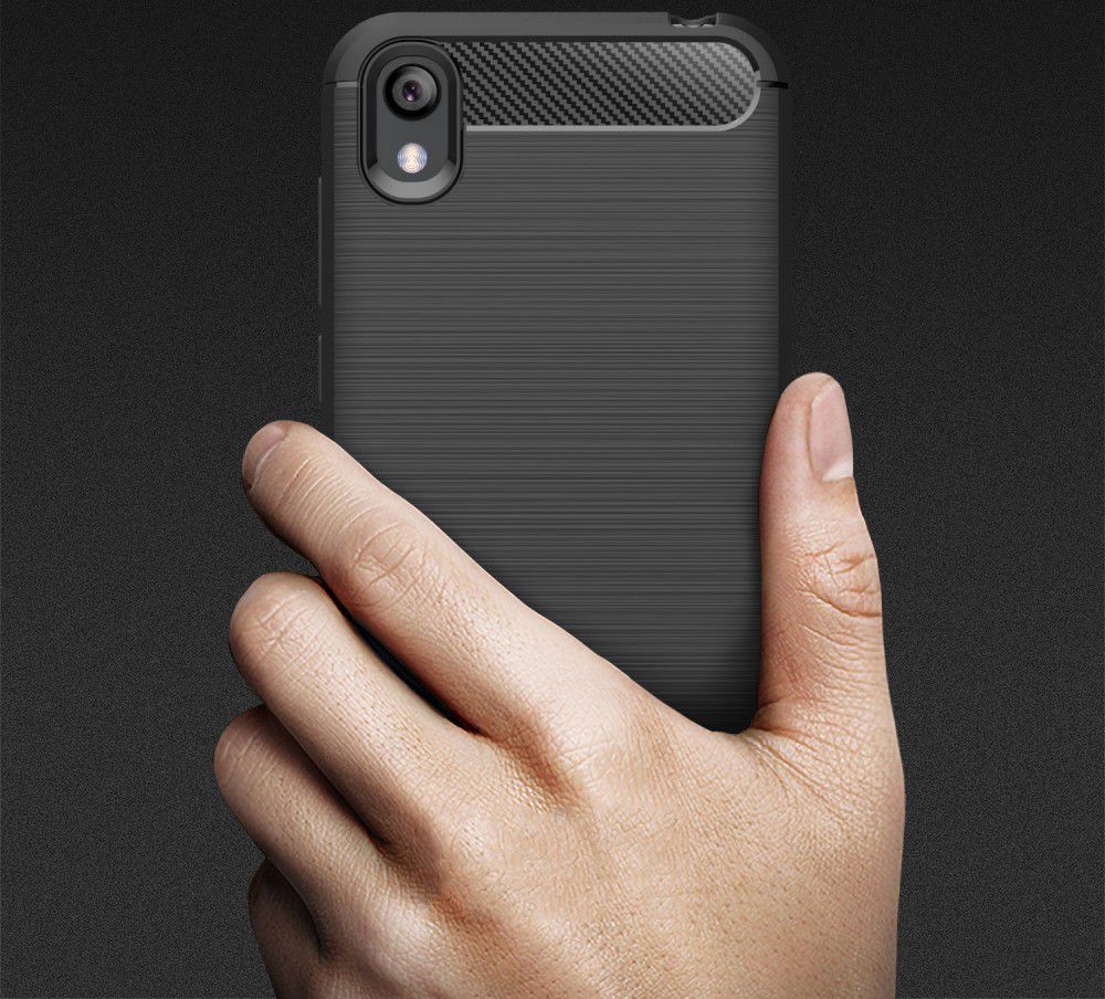 Huawei Y5 (2019) Geborsteld TPU Hoesje Zwart afbeelding 4