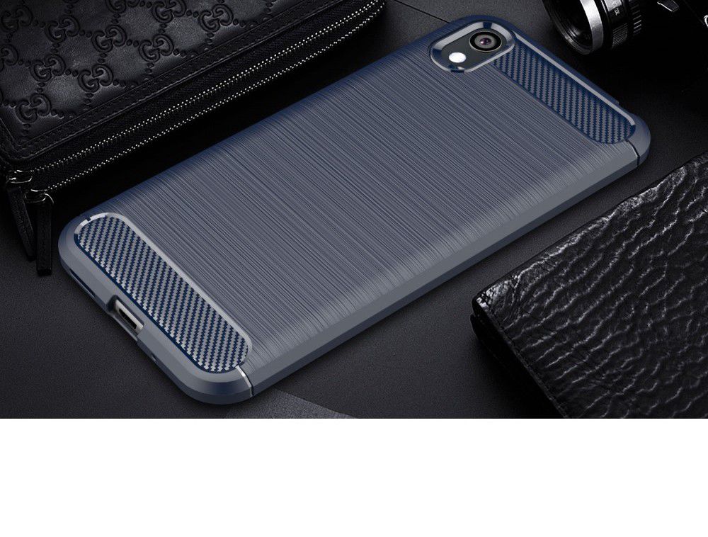 Huawei Y5 (2019) Geborsteld TPU Hoesje Blauw afbeelding 2