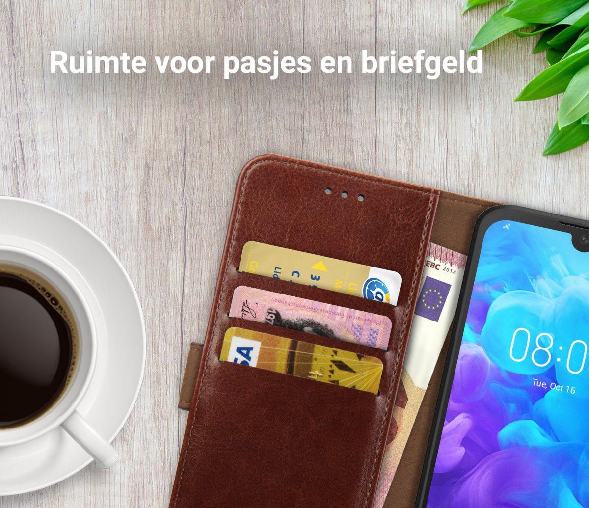 Rosso Element Huawei Y5 (2019) Hoesje Book Cover Bruin afbeelding 9